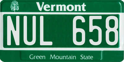 VT license plate NUL658