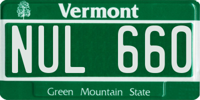 VT license plate NUL660