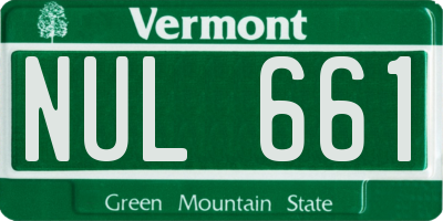 VT license plate NUL661