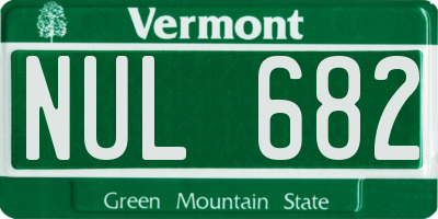 VT license plate NUL682