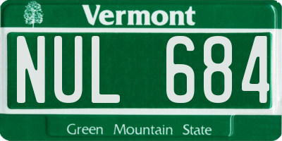 VT license plate NUL684