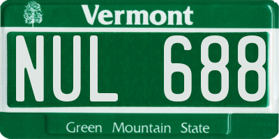 VT license plate NUL688