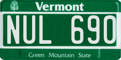 VT license plate NUL690