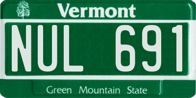 VT license plate NUL691