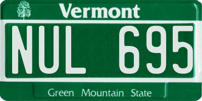 VT license plate NUL695