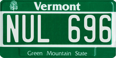 VT license plate NUL696