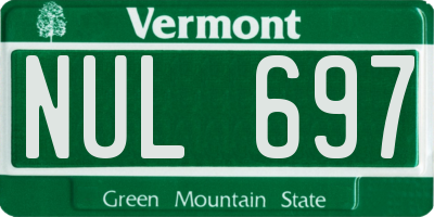VT license plate NUL697