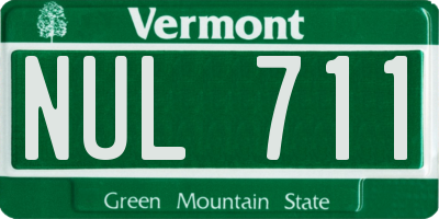 VT license plate NUL711