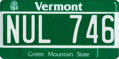 VT license plate NUL746