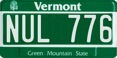 VT license plate NUL776