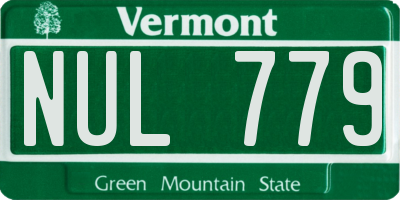 VT license plate NUL779