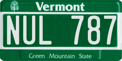 VT license plate NUL787
