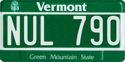 VT license plate NUL790