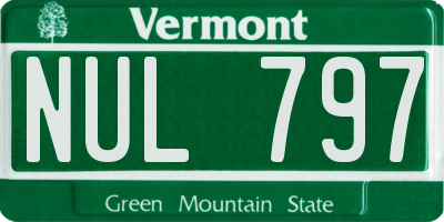 VT license plate NUL797