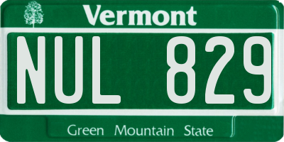 VT license plate NUL829