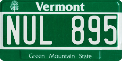VT license plate NUL895