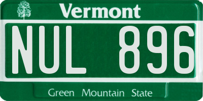 VT license plate NUL896