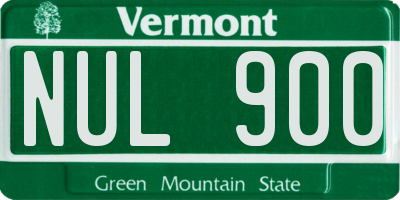 VT license plate NUL900