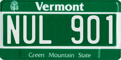 VT license plate NUL901