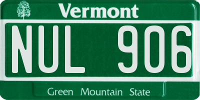 VT license plate NUL906