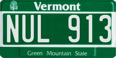 VT license plate NUL913