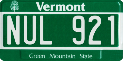 VT license plate NUL921