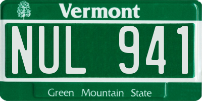 VT license plate NUL941