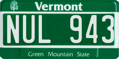 VT license plate NUL943
