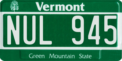 VT license plate NUL945