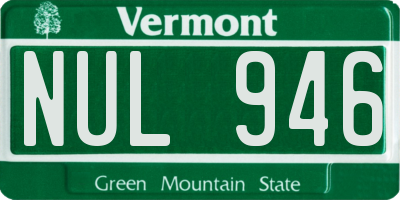 VT license plate NUL946