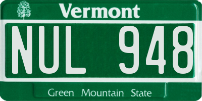 VT license plate NUL948