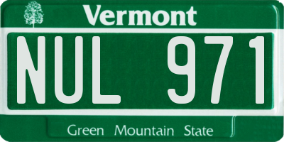 VT license plate NUL971
