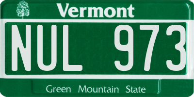 VT license plate NUL973