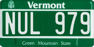 VT license plate NUL979