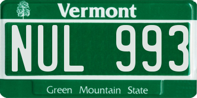VT license plate NUL993