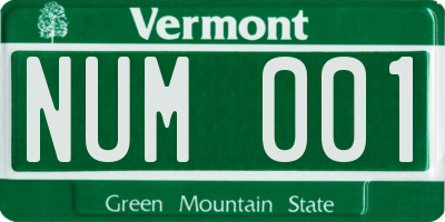 VT license plate NUM001