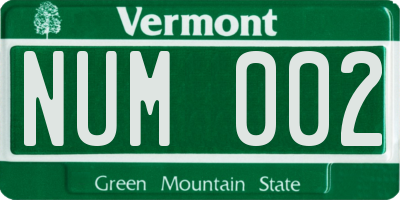 VT license plate NUM002
