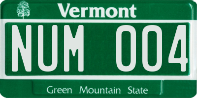 VT license plate NUM004