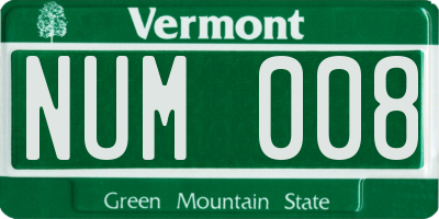 VT license plate NUM008