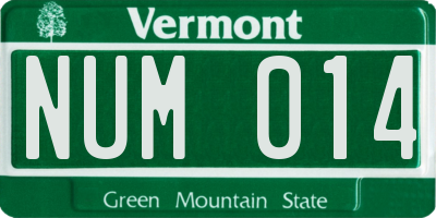 VT license plate NUM014