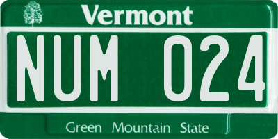VT license plate NUM024