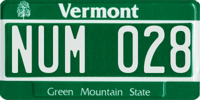 VT license plate NUM028