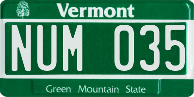 VT license plate NUM035