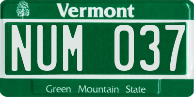 VT license plate NUM037