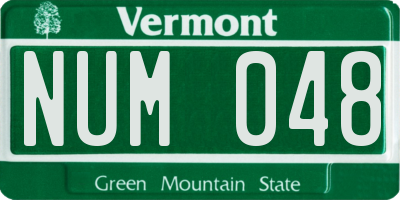 VT license plate NUM048