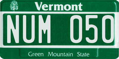 VT license plate NUM050