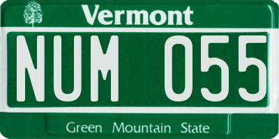 VT license plate NUM055