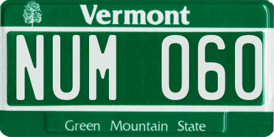 VT license plate NUM060