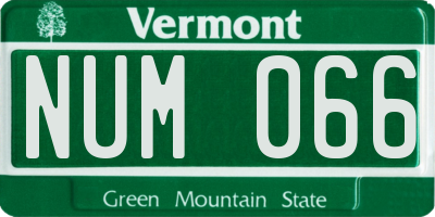 VT license plate NUM066