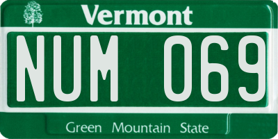VT license plate NUM069